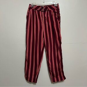 FREE PEOLLE Striped Red and Beige Pants